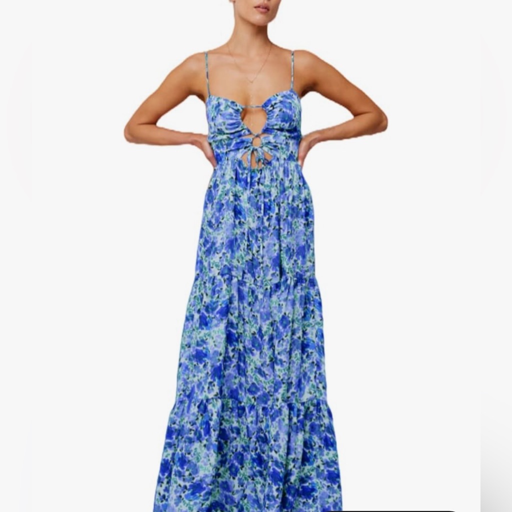 New Blue Floral Maxi Dress